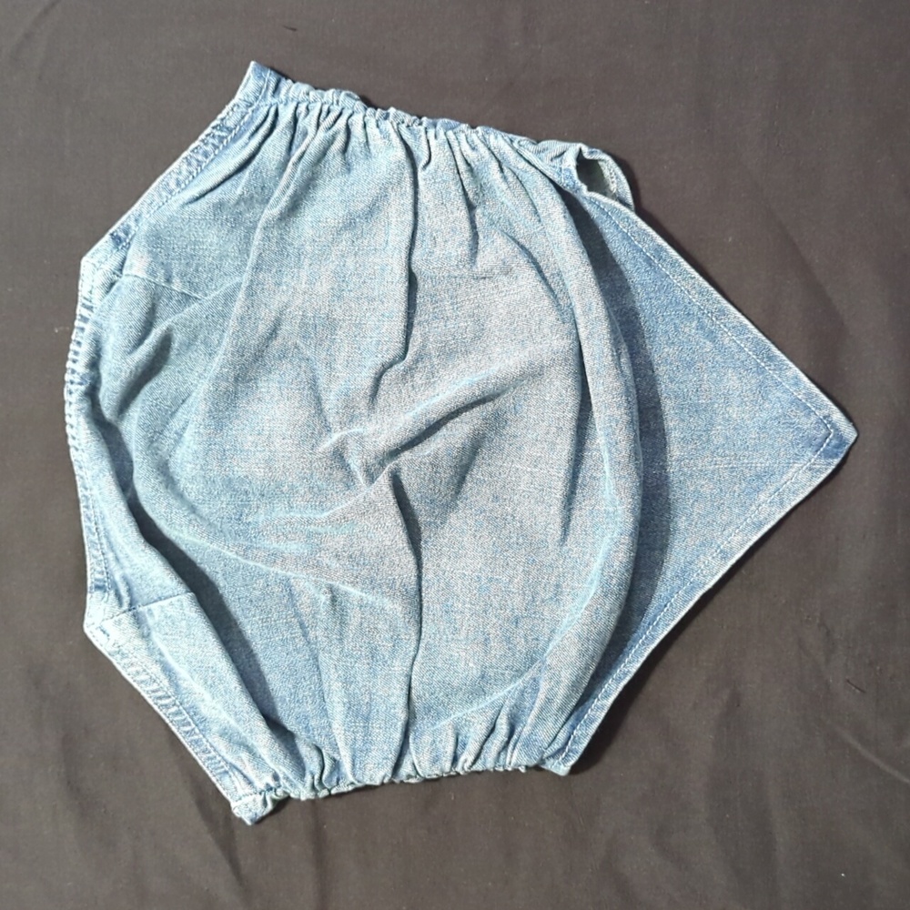 SHEIN Hanky Hem Denim Tube Top